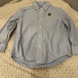 Ralph Lauren polo bear button down blue shirt size 4T